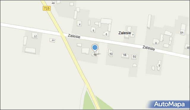 Zalesie, Zalesie, 5B, mapa Zalesie