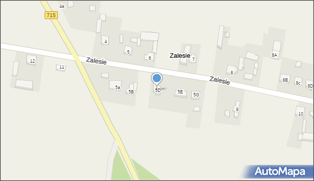 Zalesie, Zalesie, 5D, mapa Zalesie