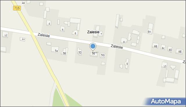 Zalesie, Zalesie, 5E, mapa Zalesie