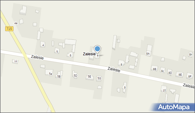 Zalesie, Zalesie, 7, mapa Zalesie