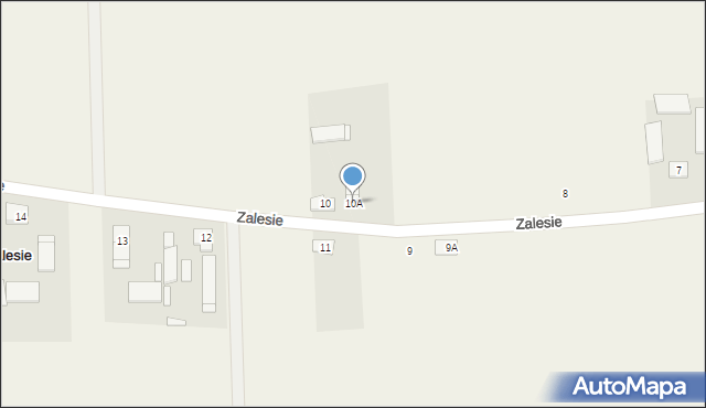 Zalesie, Zalesie, 10A, mapa Zalesie