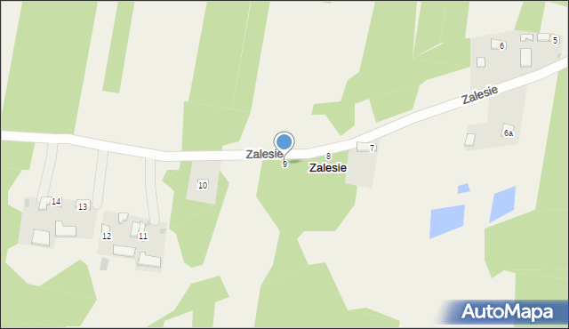 Zalesie, Zalesie, 9, mapa Zalesie