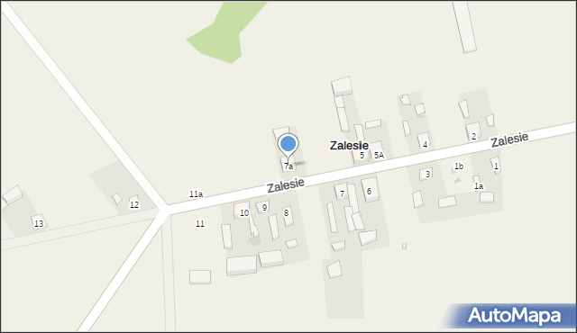 Zalesie, Zalesie, 7a, mapa Zalesie