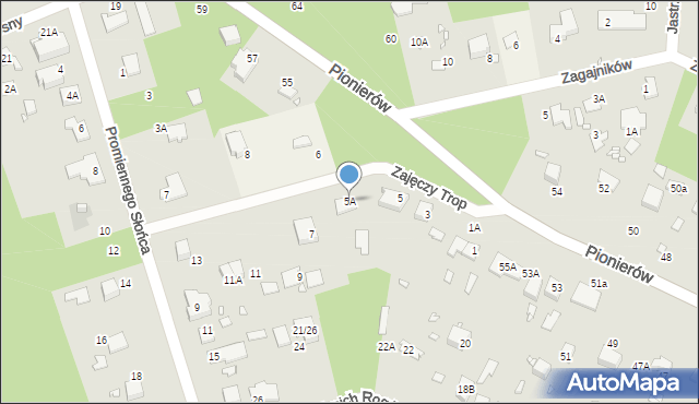 Zalesie Górne, Zajęczy Trop, 5A, mapa Zalesie Górne