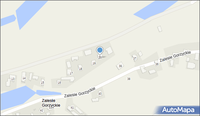 Zalesie Gorzyckie, Zalesie Gorzyckie, 20, mapa Zalesie Gorzyckie