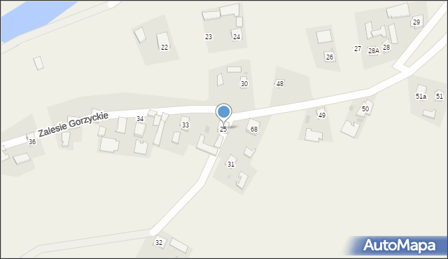 Zalesie Gorzyckie, Zalesie Gorzyckie, 25, mapa Zalesie Gorzyckie