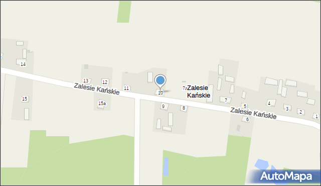 Zalesie Kańskie, Zalesie Kańskie, 10, mapa Zalesie Kańskie