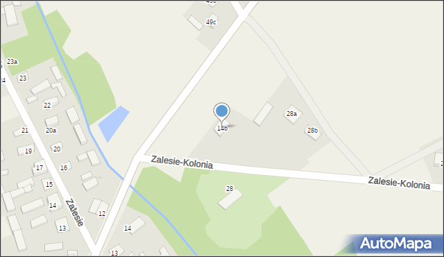 Zalesie-Kolonia, Zalesie-Kolonia, 14b, mapa Zalesie-Kolonia