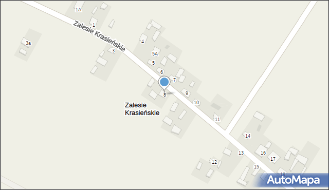 Zalesie Krasieńskie, Zalesie Krasieńskie, 8, mapa Zalesie Krasieńskie