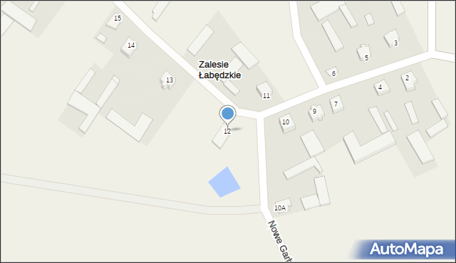 Zalesie Łabędzkie, Zalesie Łabędzkie, 12, mapa Zalesie Łabędzkie