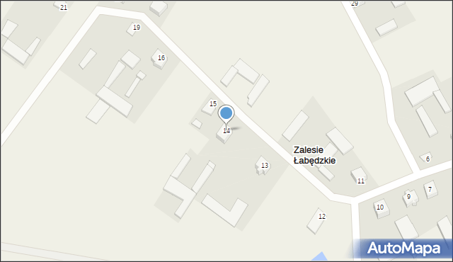 Zalesie Łabędzkie, Zalesie Łabędzkie, 14, mapa Zalesie Łabędzkie