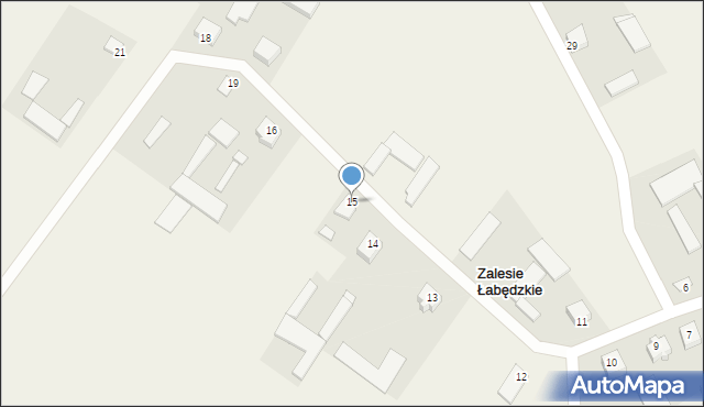 Zalesie Łabędzkie, Zalesie Łabędzkie, 15, mapa Zalesie Łabędzkie