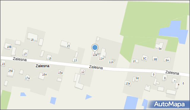 Zalesna, Zalesna, 12a, mapa Zalesna