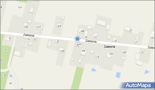 Zalesna, Zalesna, 19, mapa Zalesna