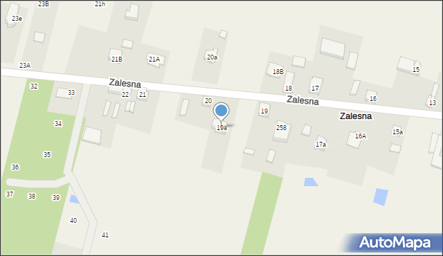 Zalesna, Zalesna, 19a, mapa Zalesna