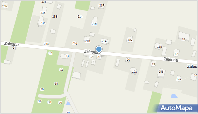 Zalesna, Zalesna, 21, mapa Zalesna