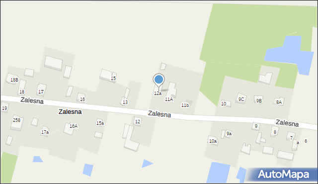 Zalesna, Zalesna, 221/4, mapa Zalesna