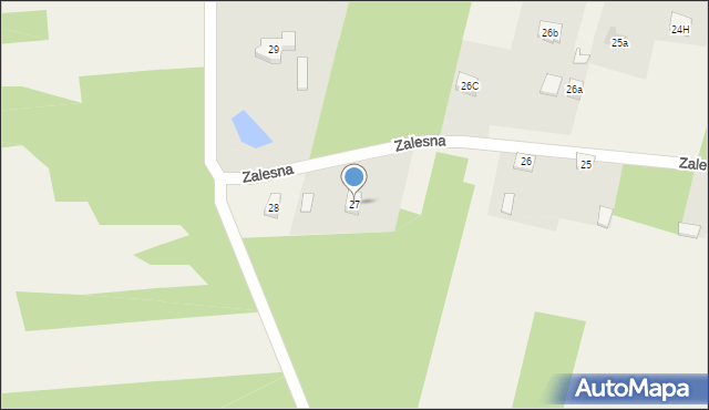 Zalesna, Zalesna, 27, mapa Zalesna