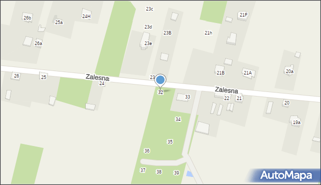 Zalesna, Zalesna, 32, mapa Zalesna