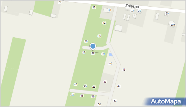 Zalesna, Zalesna, 38, mapa Zalesna