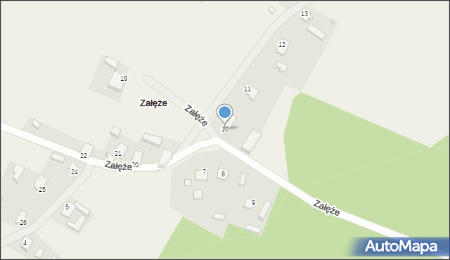 Załęże, Załęże, 10, mapa Załęże