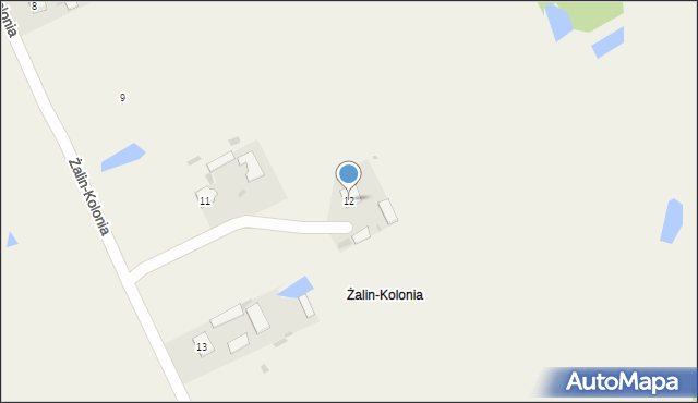 Żalin-Kolonia, Żalin-Kolonia, 12, mapa Żalin-Kolonia