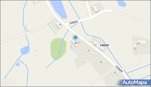 Zalipie, Zalipie, 56, mapa Zalipie