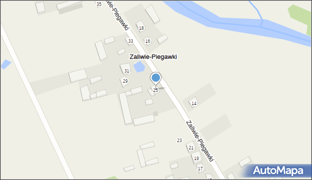 Zaliwie-Piegawki, Zaliwie-Piegawki, 25, mapa Zaliwie-Piegawki