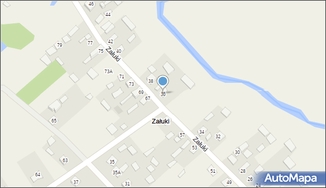 Załuki, Załuki, 36, mapa Załuki