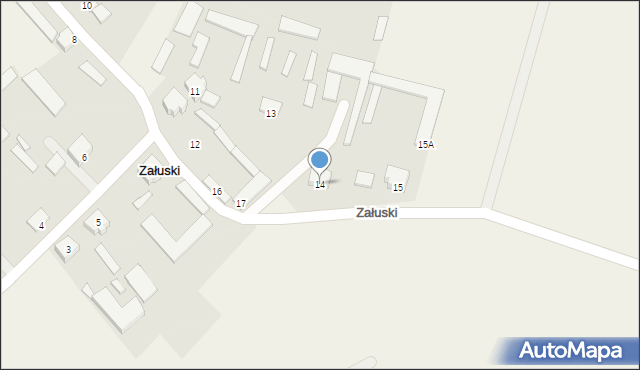 Załuski, Załuski, 14, mapa Załuski