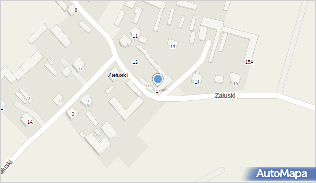 Załuski, Załuski, 17, mapa Załuski