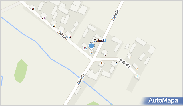 Załuski, Załuski, 9, mapa Załuski