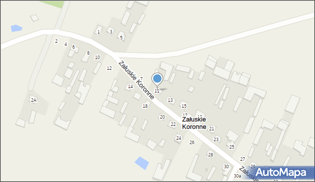 Załuskie Koronne, Załuskie Koronne, 11, mapa Załuskie Koronne