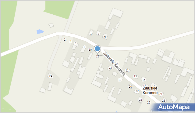 Załuskie Koronne, Załuskie Koronne, 12, mapa Załuskie Koronne