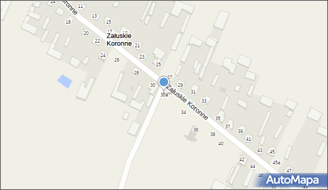 Załuskie Koronne, Załuskie Koronne, 30a, mapa Załuskie Koronne