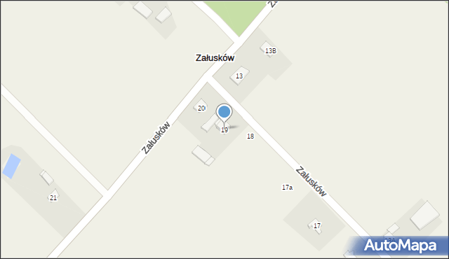 Załusków, Załusków, 19, mapa Załusków