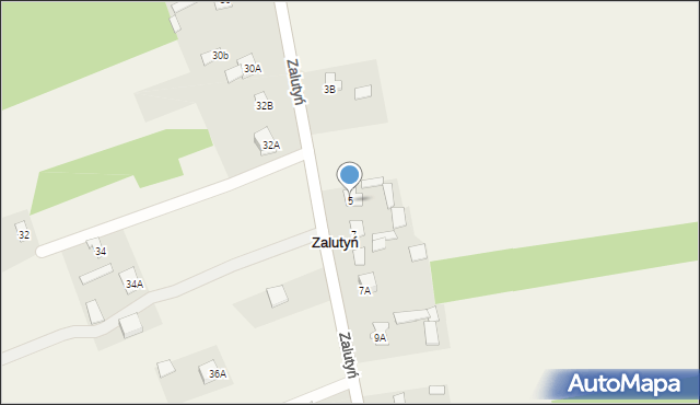 Zalutyń, Zalutyń, 5, mapa Zalutyń