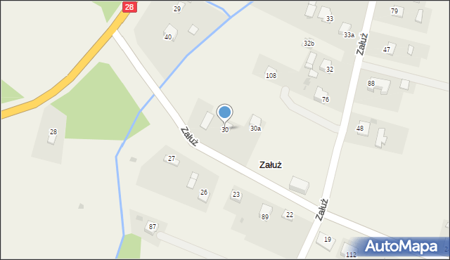 Załuż, Załuż, 30, mapa Załuż