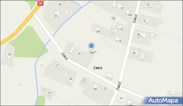 Załuż, Załuż, 30a, mapa Załuż