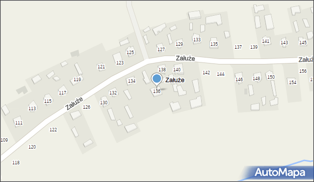 Załuże, Załuże, 136, mapa Załuże