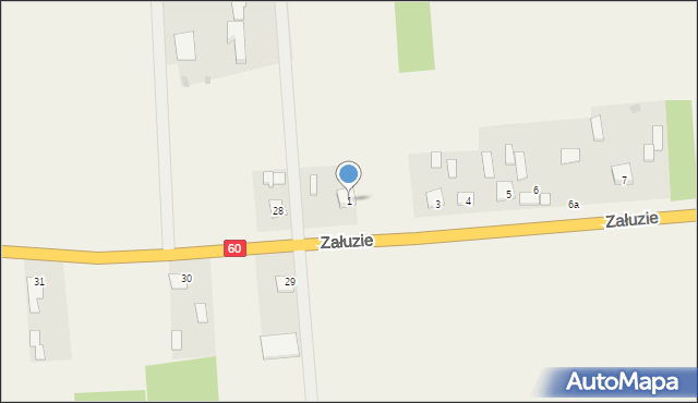 Załuzie, Załuzie, 1, mapa Załuzie