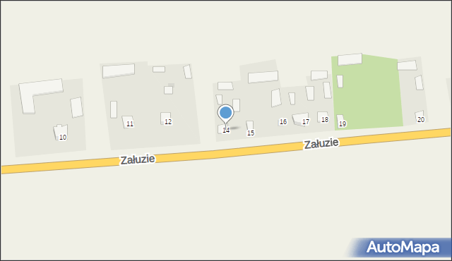 Załuzie, Załuzie, 14, mapa Załuzie