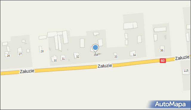 Załuzie, Załuzie, 33A, mapa Załuzie