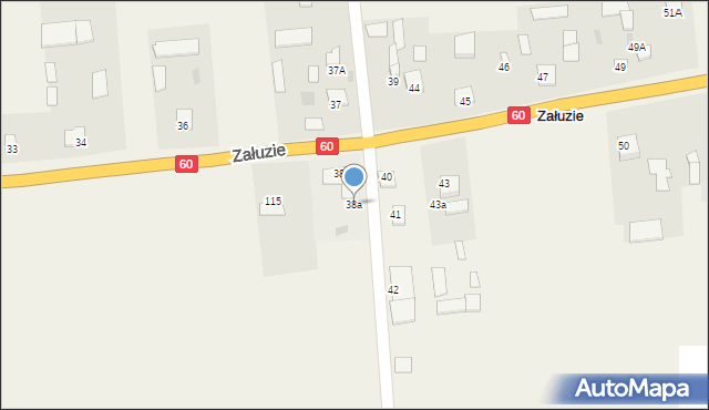 Załuzie, Załuzie, 38a, mapa Załuzie