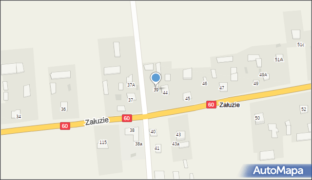 Załuzie, Załuzie, 39, mapa Załuzie