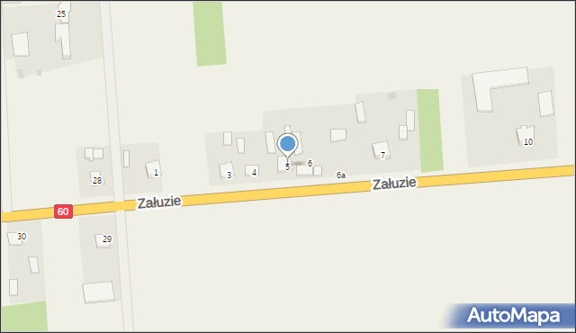 Załuzie, Załuzie, 5, mapa Załuzie