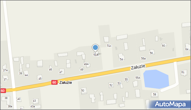 Załuzie, Załuzie, 51A, mapa Załuzie