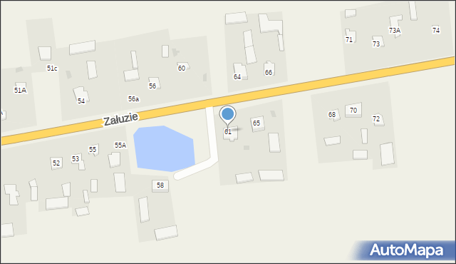 Załuzie, Załuzie, 61, mapa Załuzie