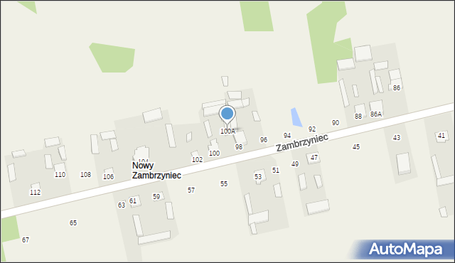 Zambrzyniec, Zambrzyniec, 100A, mapa Zambrzyniec