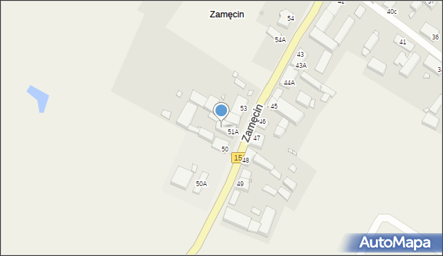 Zamęcin, Zamęcin, 51B, mapa Zamęcin